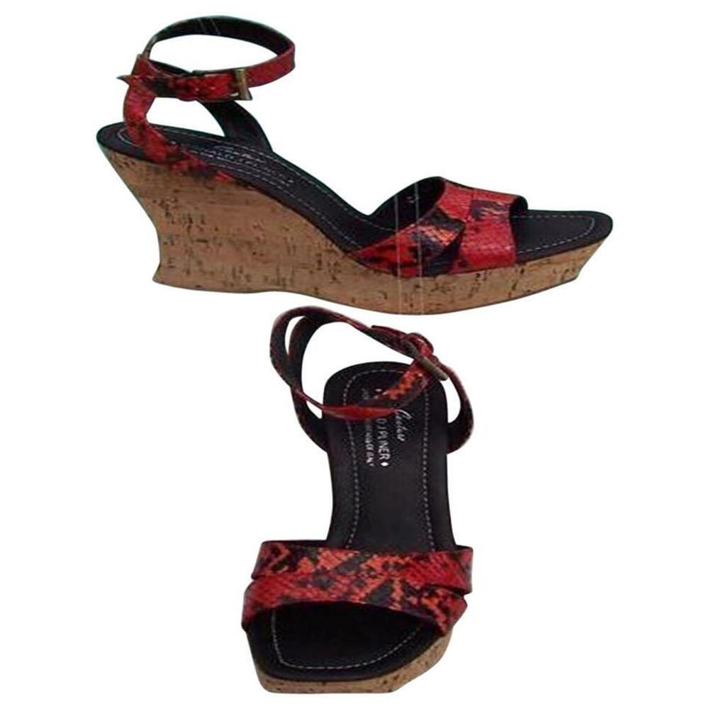Donald Pliner Hand Carved Cork Pitone Leather Wedge Platform Shoe New $250 NIB - Picture 2 of 4